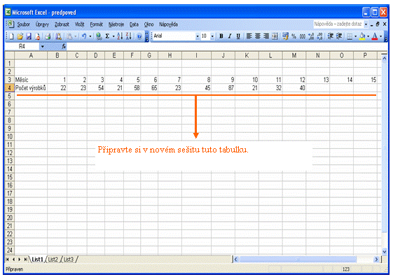 Excel maticový vzorec ve funkci lintrend