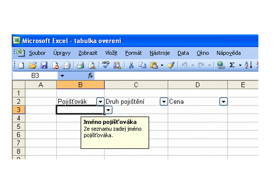 Excel popisky u ověření